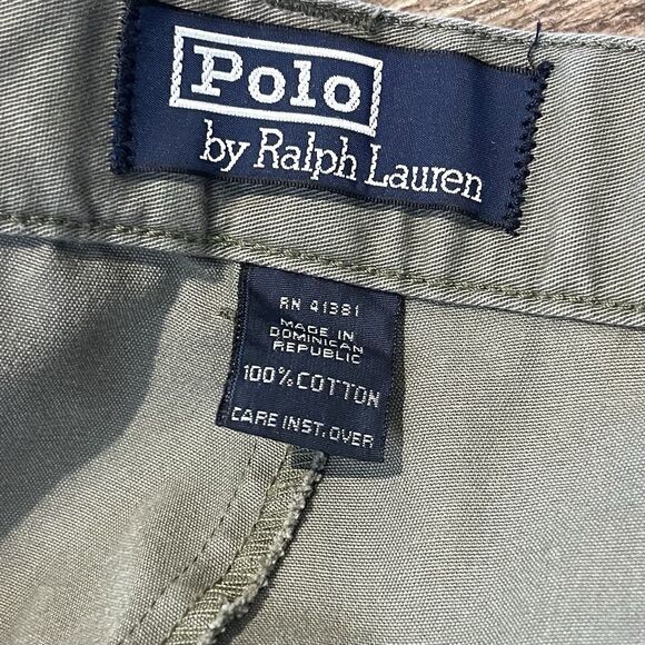 VTG Polo Ralph Lauren Pants Mens 42x32 Green Pant Pleated Cuffed Classic 90s - Picture 4 of 12